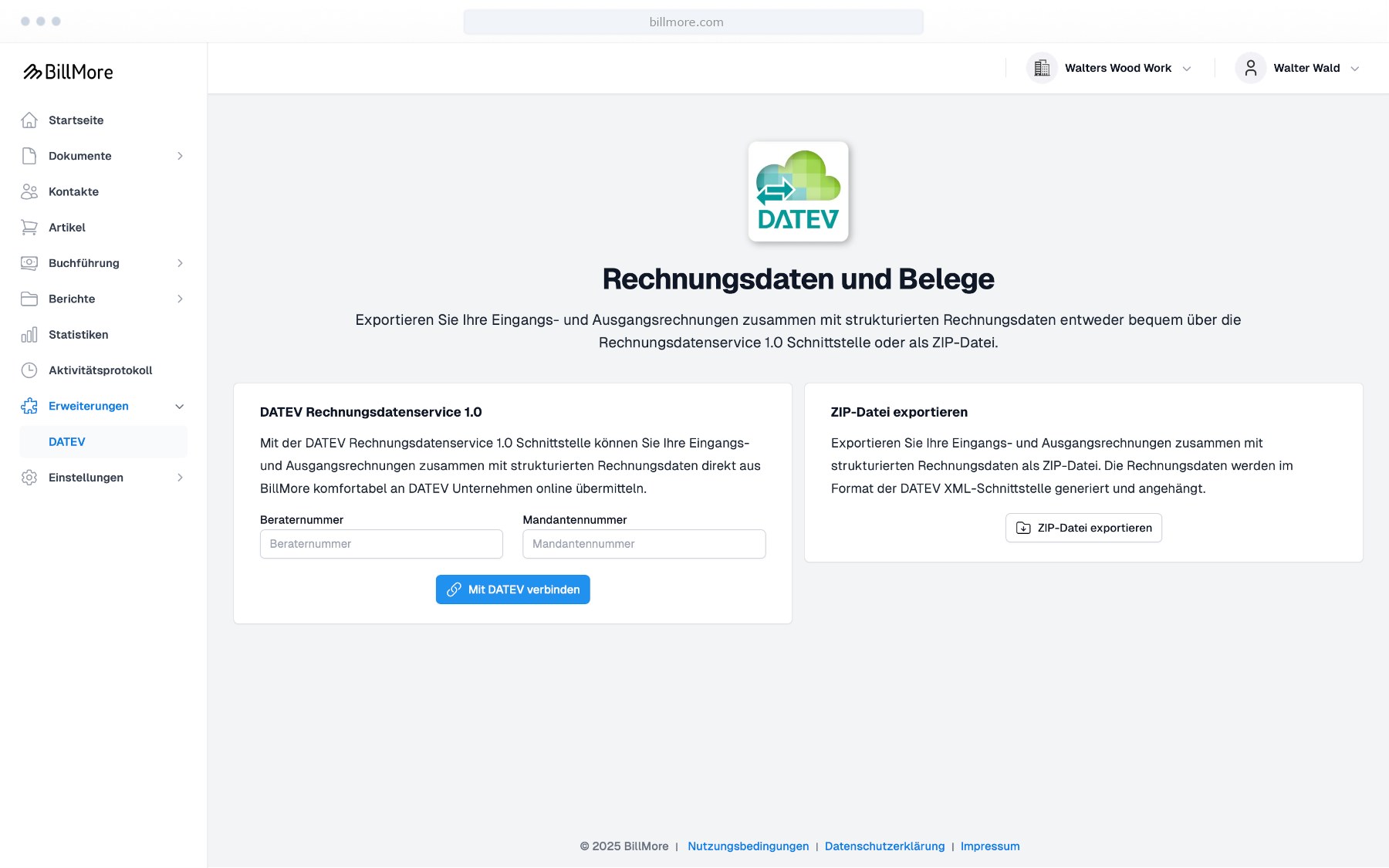 DATEV-Schnittstelle in Buchly