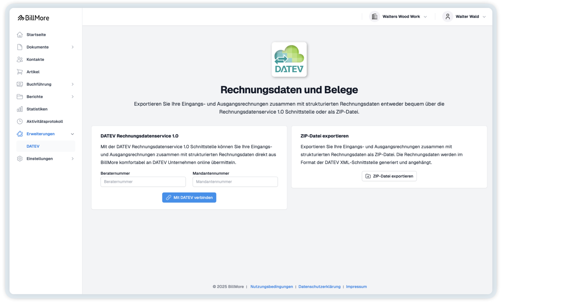 DATEV-Schnittstelle in Buchly