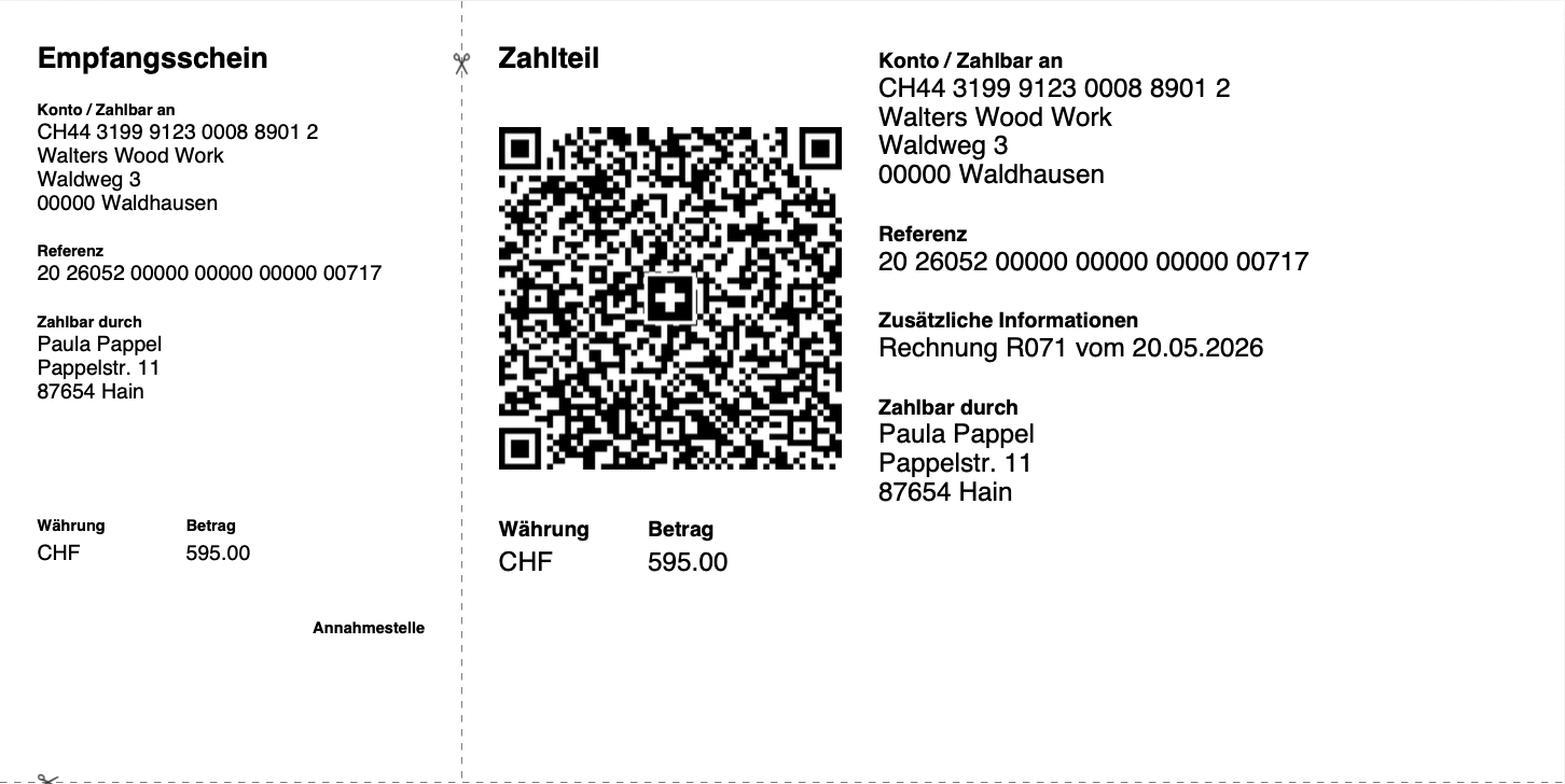 Swiss QR-Rechnung in Buchly